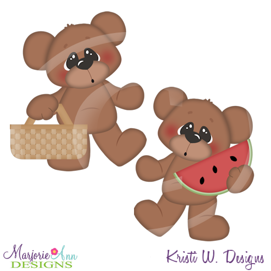 Picnic Bears SVG Cutting Files Includes Clipart - Click Image to Close